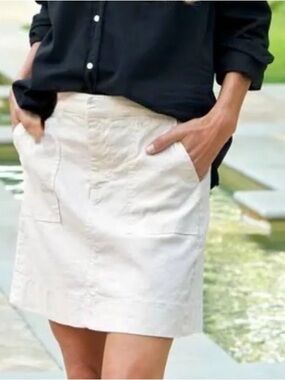 J. Crew NWT❗️Utility White Casual Mini Skirt with Patch Pockets